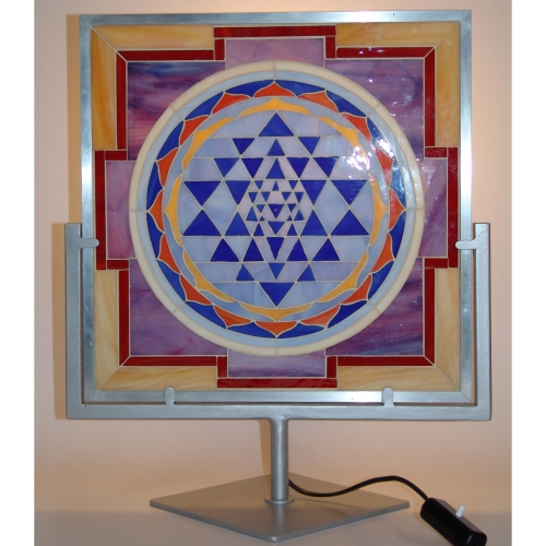 Lampada Sri Yantra a mosaico