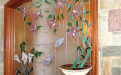 vetrata quadro divisorio " orchidea " ingresso salone