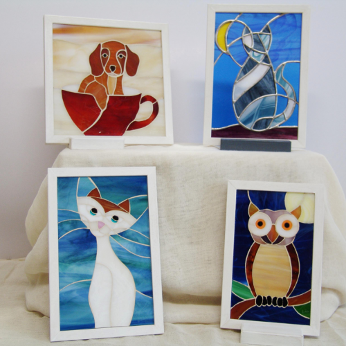Quadri di amici animali, in vetro mosaico Quadri di amici animali, in vetro mosaico