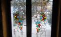 Porta vetrata vista dall'interno " fiori e frutta"